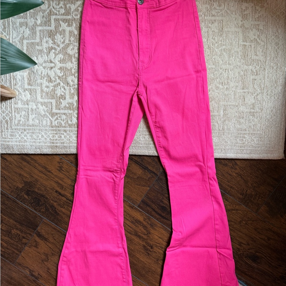 Bright Pink Flare Jean/Jeggings